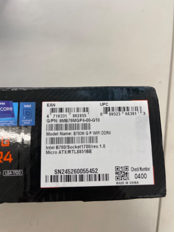 Photo 1 of GIGABYTE B760M Gaming Plus WiFi DDR4 LGA 1700 Intel B760 M-ATX Motherboard with DDR4, 2* M.2, PCIe 4.0, Front USB 3.2 Gen 1 Type-C, WiFi 6 GbE LAN, Q-Flash Plus, PCIe EZ-Latch