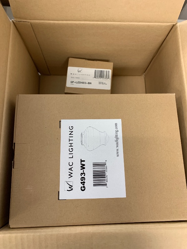 Photo 1 of WAC Lighting QP-LED493-WT/BN Sheffield Quick Connect LEDme Pendant, White Shade with Brushed Nickel Socket Set