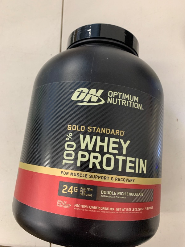 Photo 1 of Optimum Nutrition Gold Standard 100% Whey Protein Powder, Double Rich Chocolate, 5 Pound (Packaging May Vary)