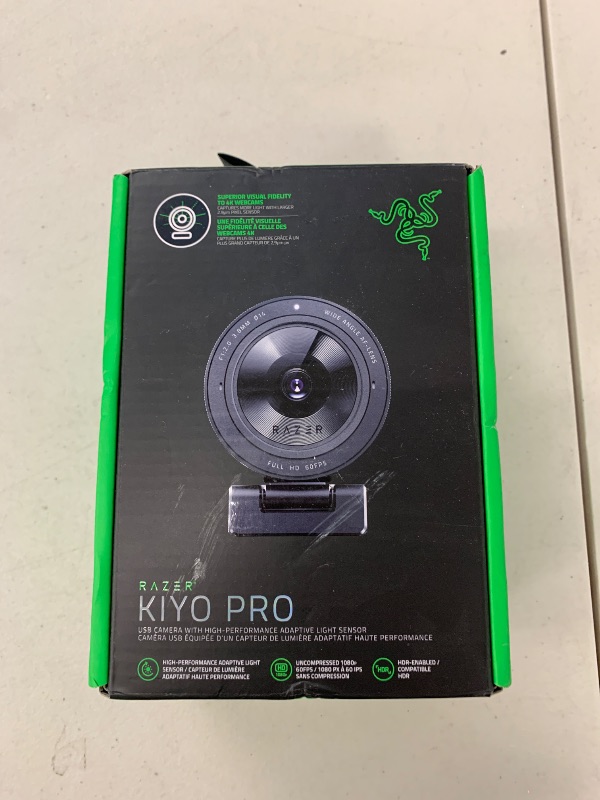 Photo 1 of Razer Kiyo Pro Webcam for Streaming, Gaming, Video Calls: Full HD 1080p 60FPS - Adaptive Light Sensor - HDR Enabled - Wide Angle Lens with Adjustable FOV - Works with OBS, Xsplit, Twitch, Zoom, Teams