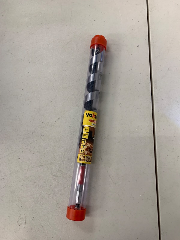 Photo 1 of 1" x 12" Auger Drill Bit for Wood, Hex Shank 3/8 Inch, Wood Boring Drill Bits, Ship Auger Long Drill Bit for Soft and Hard Wood, Plastic, Drywall Tree Stump and Composite Materials