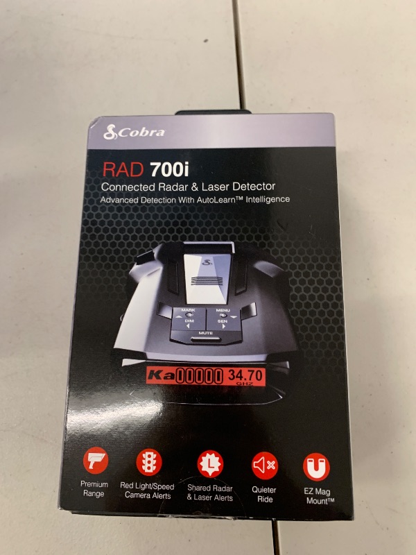 Photo 1 of Cobra RAD 700i Laser Radar Detector - Premium Detection Range, AutoLearn Intelligence, Advanced Filtering Software, Apple CarPlay and Android Auto Compatible, Laser Eye Front and Rear Detection