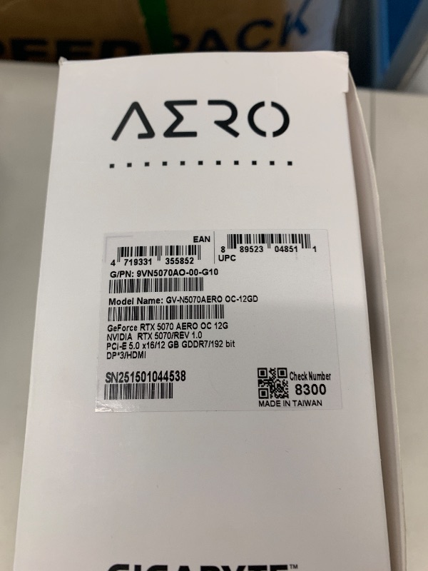 Photo 1 of GIGABYTE GeForce RTX 5070 AERO OC 12G Graphics Card, 12GB 192-bit GDDR7, PCIe 5.0, WINDFORCE Cooling System, GV-N5070AERO OC-12GD Video Card