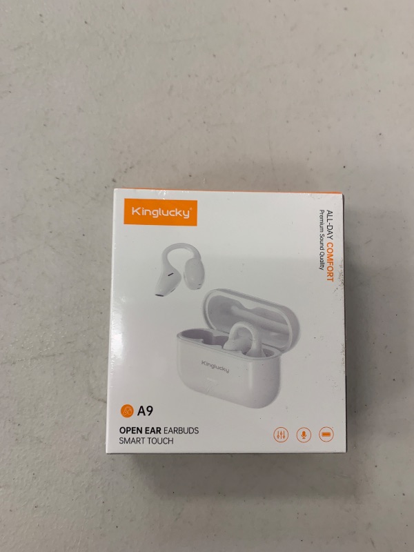Photo 1 of Kinglucky AirClip Open-Ear Headphones Comfortable & Secure, Immersive Sound, 50H Battery, Bluetooth 5.4 Wireless Earbuds, Lightweight & Glasses-Friendly Clip on Ear Buds for Commute All-Day Wear White