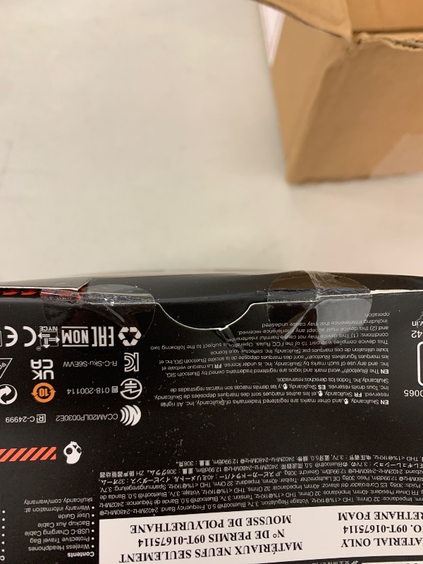 Photo 1 of Skullcandy Crusher Evo Wireless Bluetooth Headphones with Multi-Sensory Bass and Charging Cable, Noise Isolating Over-Ear Fit, Up to 40 Hours Battery, Microphone for iPhone Android - True Black