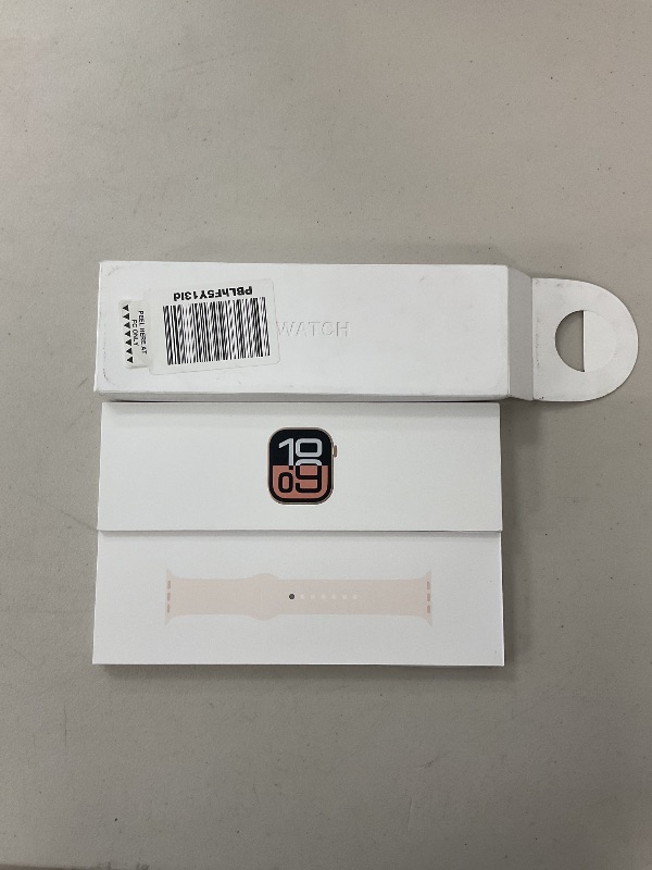 Photo 1 of Apple Watch Series 10 [GPS 42mm case] Smartwatch with Rose Gold Aluminium Case with Light Blush Sport Band - S/M. Fitness Tracker, ECG App, Always-On Retina Display, Water Resistant