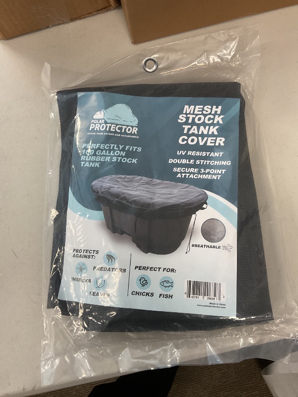 Photo 1 of 100 Gallon Oval Tight Mesh Stock Tank Cover Waterproof Rip Proof Tough Keeps Tanks Clean Keeps Leaves and Bugs Out Perfect for Baby Chicks or Fish