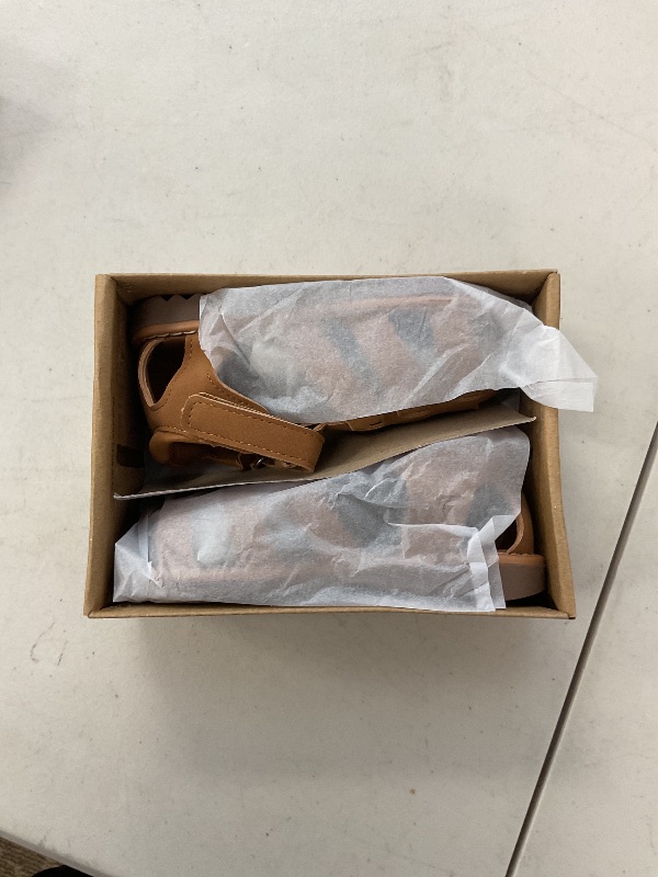 Photo 1 of Baby Closed Toe Sandals for Boys & Girls Toddlers - Soft Sole Walking Shoes Sizes 3/4/5/6/7 (6-12 Months & 12-18 Months) Brown