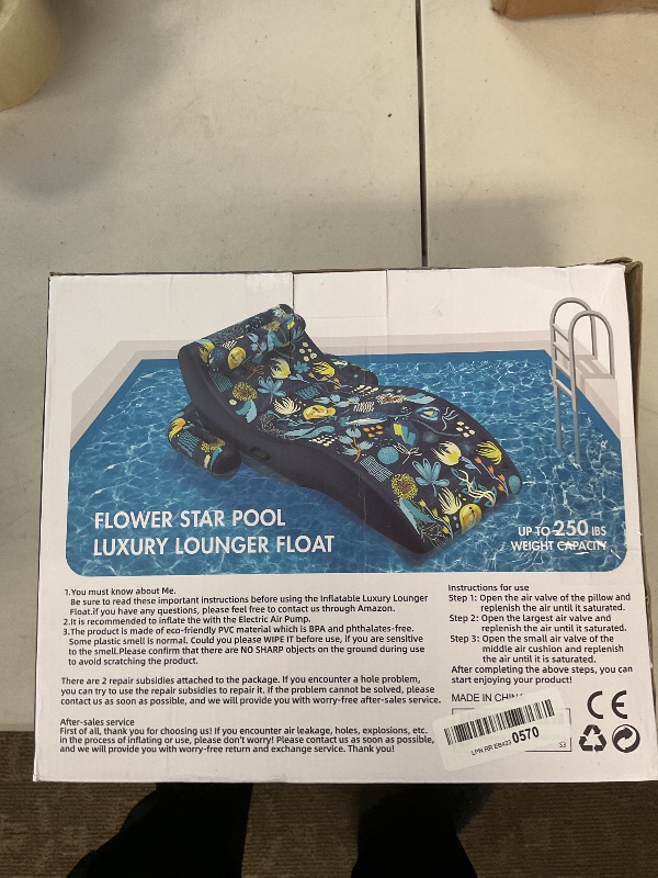 Photo 1 of Sunikko X Upgrade Travel Pool Floats Adult with Carry Bag, Fabric Portable Packing Inflatable Pool Floats for Pool Floating, Luxury Floats with Backrest and Cup Holder, Fast Inflation, Floral Design