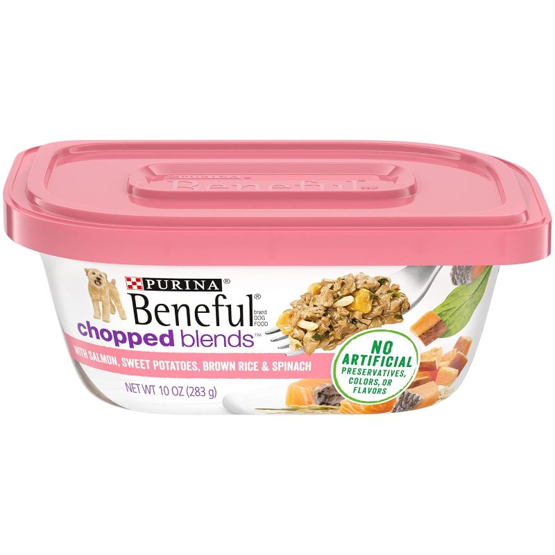 Photo 1 of Purina Beneful Wet Dog Food, Chopped Blends With Salmon - 10 oz. Tubs (16 count)