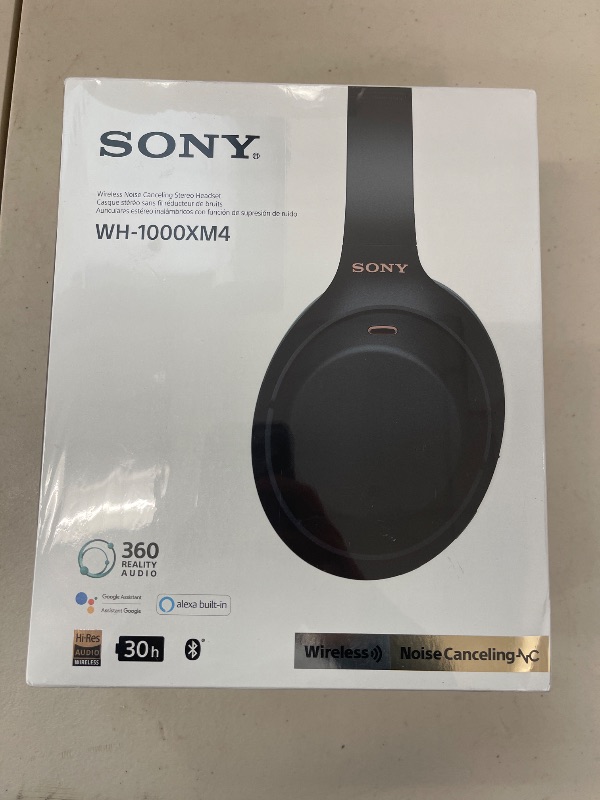 Photo 1 of Sony WH-1000XM4 Wireless Premium Noise Canceling Overhead Headphones with Mic for Phone-Call and Alexa Voice Control, Black WH1000XM4