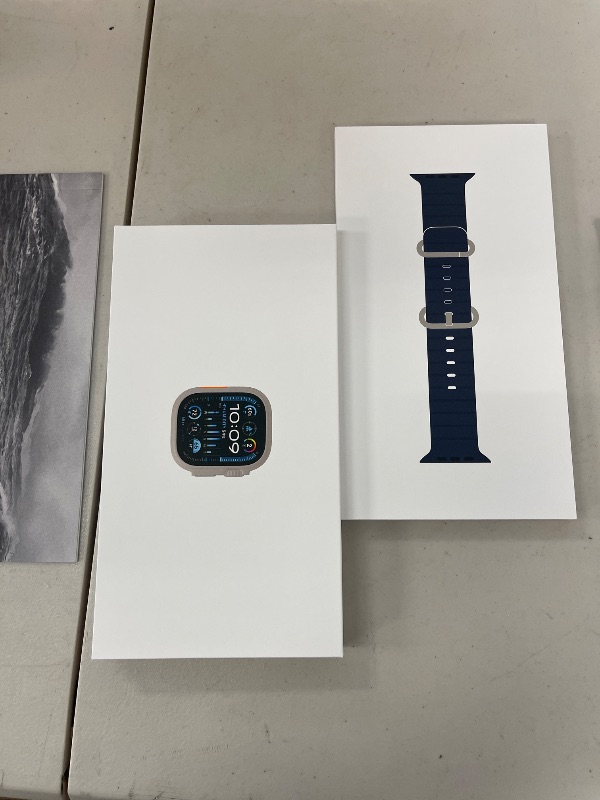 Photo 1 of Apple Watch Ultra 2 [GPS + Cellular 49mm] Smartwatch with Rugged Titanium Case & Blue Ocean Band One Size. Fitness Tracker, Precision GPS, Action Button, Extra-Long Battery Life