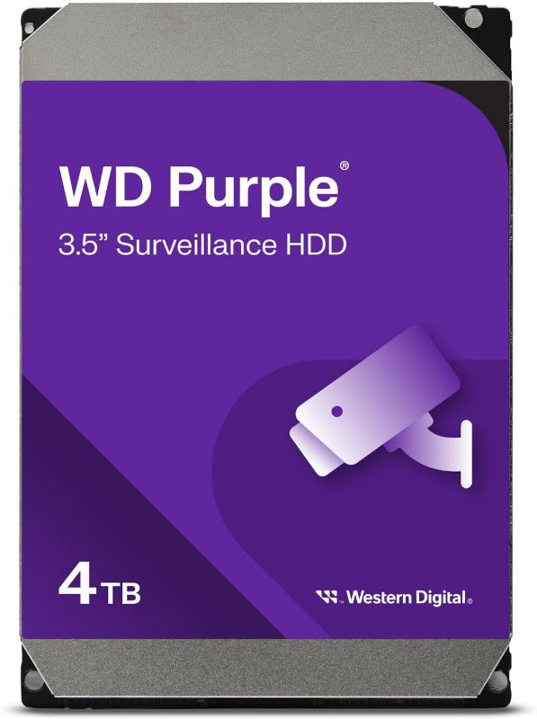 Photo 1 of Western Digital 4TB WD Purple Surveillance Internal Hard Drive HDD - SATA 6 Gb/s, 256 MB Cache, 3.5" - WD43PURZ