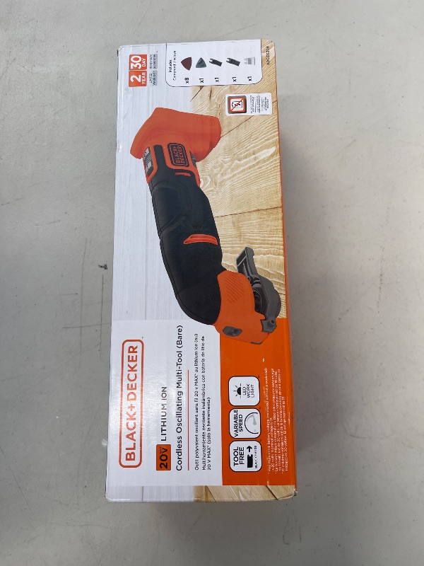 Photo 1 of BLACK + DECKER 20V MAX Oscillating Tool, MultiTool, 6-speed, Tool Only (BDCOS20B)