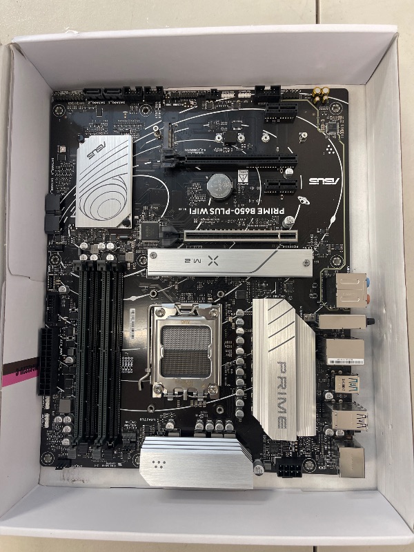 Photo 1 of ASUS Prime B650-PLUS WiFi AMD B650 AM5 Ryzen™ Desktop 9000 8000 & 7000 ATX Motherboard, DDR5, PCIe 5.0 M.2, 2.5Gb LAN, WiFi 6E, HDMI™, SATA 6 Gbps, USB Type-C®, BIOS Flashback™, Thunderbolt™ 4 Header