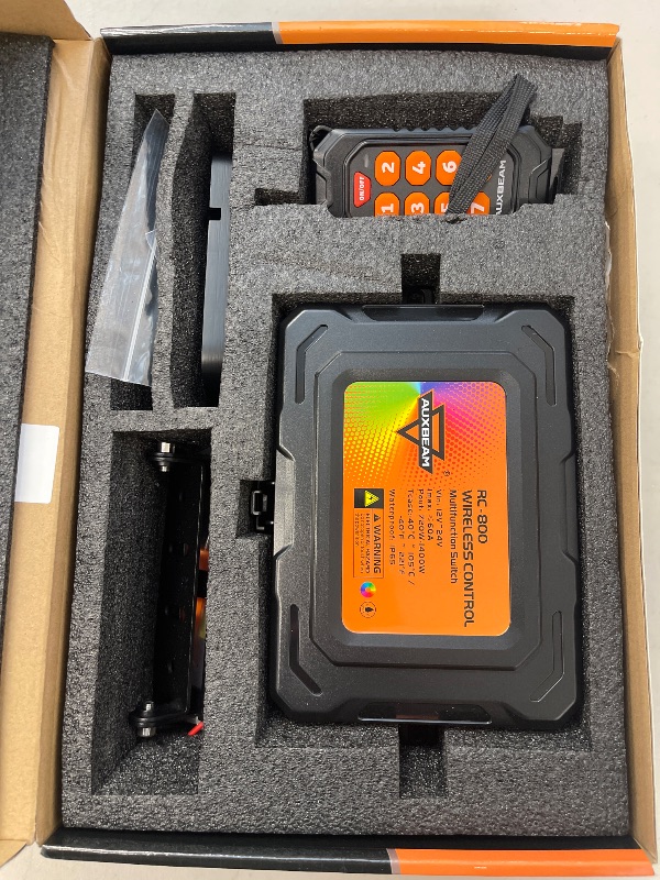 Photo 1 of Auxbeam 8 Gang Switch Panel RC-800 RGB Wireless Remote Control Range Up to 165FT Multifunction Switch Pod 3 lighting modes with Backlit Off and Auto Dimmable for RV Offroad Waterproof 2 Years Warranty