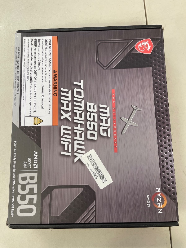 Photo 1 of MSI MAG B550 Tomahawk MAX WiFi Gaming Motherboard (AMD Ryzen 5000 Series, AM4, DDR4, PCIe 4.0, SATA 6Gb/s, M.2, USB 3.2 Gen 2, HDMI/DP, Wi-Fi 6E, Bluetooth 5.2, 2.5Gbps LAN, ATX)