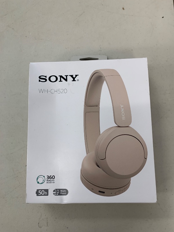 Photo 1 of Sony WH-CH520 Best Wireless Bluetooth On-Ear Headphones with Microphone for Calls and Voice Control, Up to 50 Hours Battery Life with Quick Charge Function, Includes USB-C Charging Cable - Beige