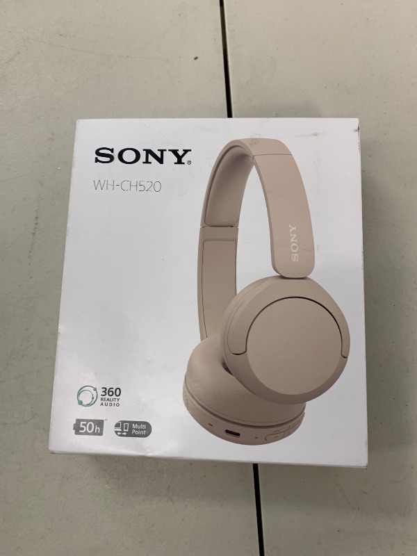 Photo 1 of Sony WH-CH520 Best Wireless Bluetooth On-Ear Headphones with Microphone for Calls and Voice Control, Up to 50 Hours Battery Life with Quick Charge Function, Includes USB-C Charging Cable - Beige