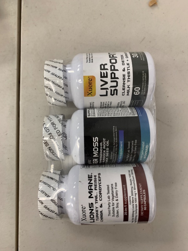 Photo 1 of Sea Moss, Black Seed Oil,Mushroom & Herb Supplement with Lions Mane, Turkey Tail, Reishi, Cordyceps, Chaga,And Liver Cleanse and Detox & Repair - with Milk Thistle ,All In One Supplment (3 packages).