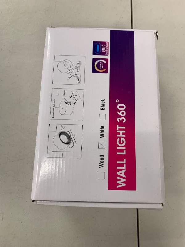 Photo 1 of Aglaia Wall Mounted Light - Adjustable Wall Sconces Lamp, 3 Color Temperatures (3000K/4000K/6500K), USB-C Rechargeable, 2200mAh Battery, Ideal for Bedroom/Living Room/Hallway (White, 2)