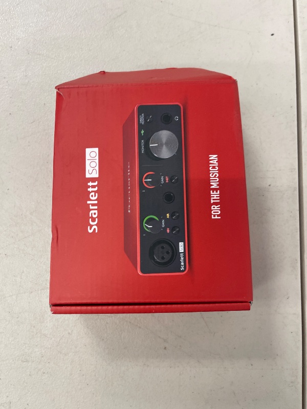 Photo 1 of Focusrite Scarlett Solo 3rd Gen USB Audio Interface, for the Guitarist, Vocalist, Podcaster or Producer ? High-Fidelity, Studio Quality Recording, and All the Software You Need to Record