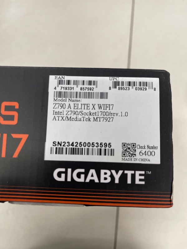Photo 1 of GIGABYTE Z790 AORUS Elite X WIFI7 (LGA 1700/ Intel/ Z790 X/ATX/ DDR5/ 4* M.2/ PCIe 5.0/ USB 3.2 Type-C/Wi-Fi 7/2.5GbE LAN/Q-Flash Plus/EZ-Latch Plus/Motherboard)
