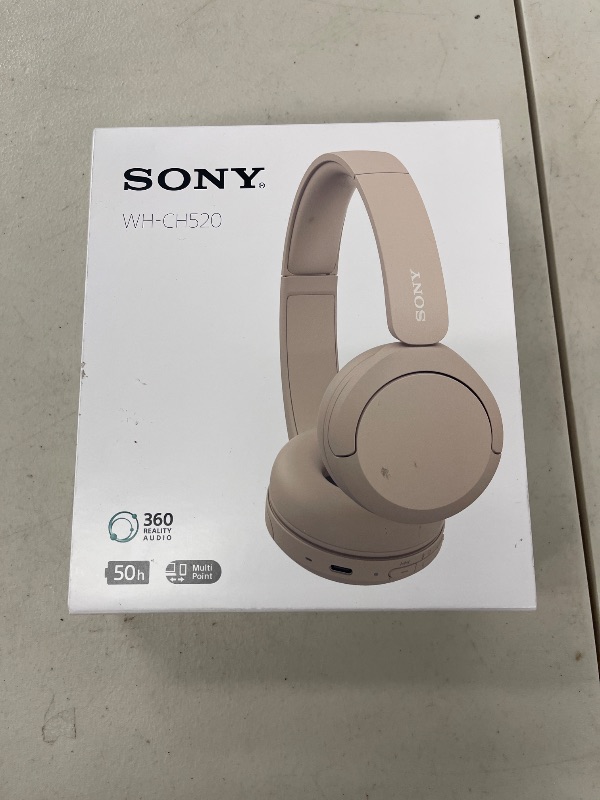 Photo 1 of Sony WH-CH520 Wireless Headphones Bluetooth On-Ear Headset with Microphone and up to 50 Hours Battery Life with Quick Charging, Cappuccino