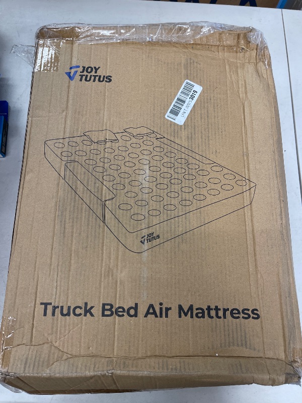 Photo 1 of JOYTUTUS Truck Mattress for Camping,Air Bed with Inflatable Pillow for 6.4-6.7Ft,Full-Size Thicken Sleeping Pad with Cup Holder, Blow Up Bed for Car Truck Pickup F150, Grey Blue