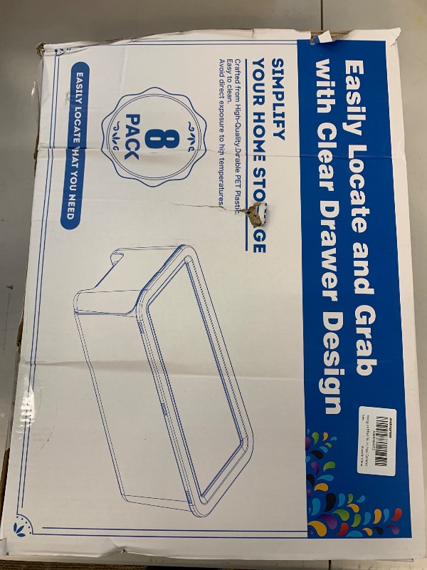 Photo 1 of 8 Pack Bathroom Clear Under Sink Organizers and Storage, Acrylic Stackable Storage Drawers with Labels, Clear Pull Out Drawers for Toiletries, Food, Cosmetics, Undersink Organization