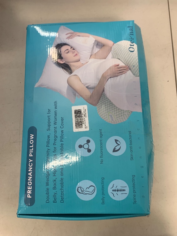 Photo 1 of Oternal Pregnancy Pillow for Pregnant Women – Comfortable Maternity Pillow for Side Sleepers, Supports Back, Belly, HIPS, and Legs, with Removable & Adjustable Cover