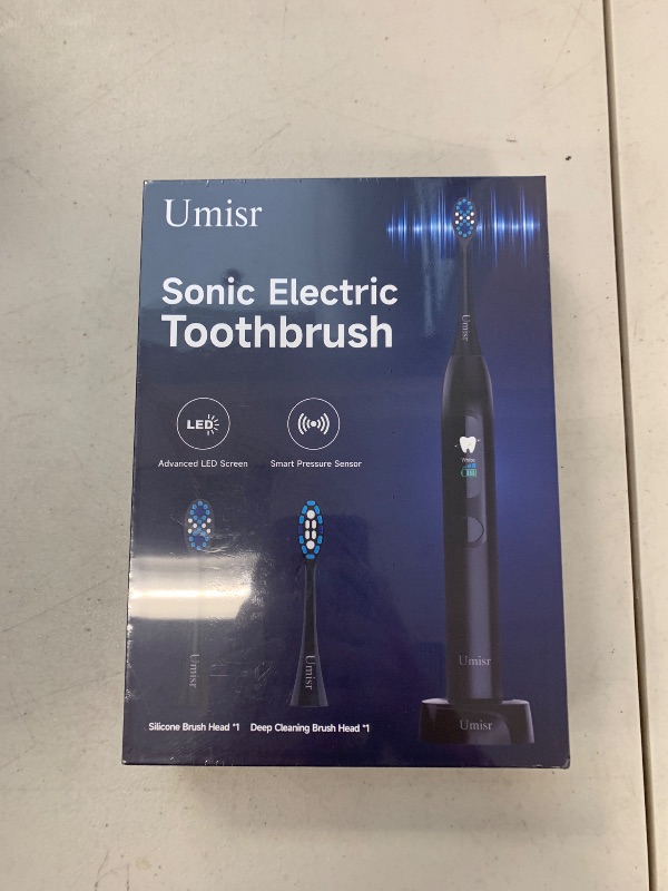 Photo 1 of Electric Toothbrush for Adults - 90 Day Battery Life, Rechargeable Sonic Toothbrushes with Pressure Sensor, Smart Screen Travel Electric Toothbrush with Case, 5 Cleaning Modes & 3 Intensities Settings