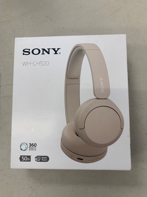 Photo 1 of Sony WH-CH520 Best Wireless Bluetooth On-Ear Headphones with Microphone for Calls and Voice Control, Up to 50 Hours Battery Life with Quick Charge Function, Includes USB-C Charging Cable - Beige
