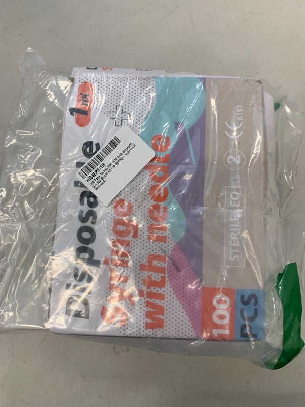 Photo 1 of 1ml/cc 29G 5/16 Inch Syringes, U-100 Scientific Lab Syringe, Individual Wrapped, 100 Pack