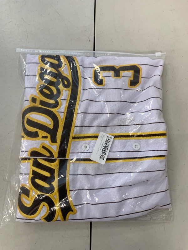Photo 1 of Custom Mens/Women/Youth San Diego White Jackson Merrill Seattle Baseball Stitched T-Shirt for Sports Fan