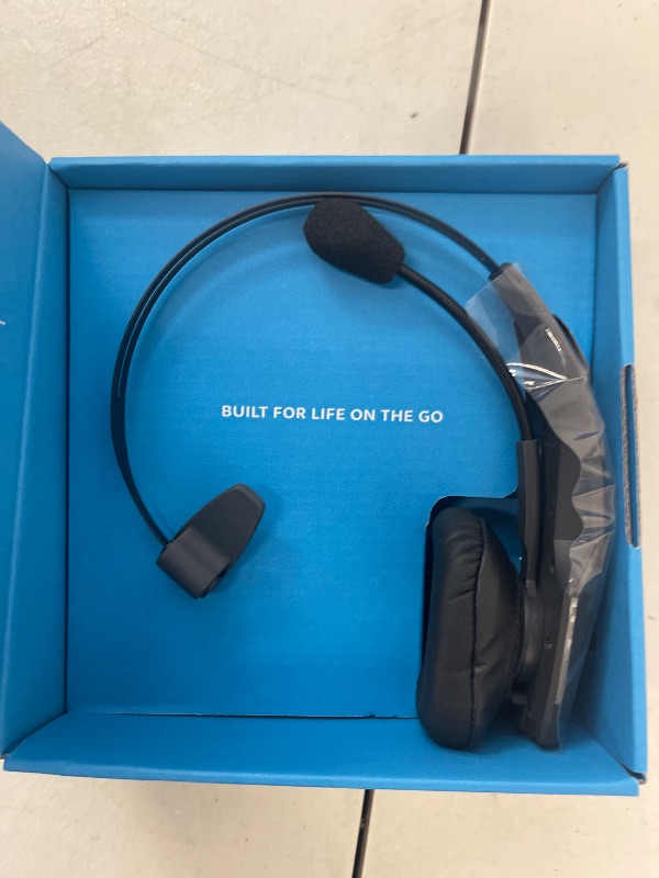 Photo 1 of BlueParrott B350-XT Mono Bluetooth Wireless Headphones 96% Noise Canceling Over Head Trucker Headset with Mic, Adjustable Lightweight Headband, IP54-Rated Protection, 24 hrs. Talk Time, Black