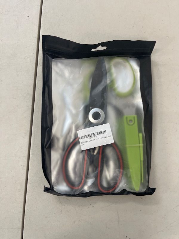 Photo 1 of HOZVEE Heavy-duty Kitchen Scissors Set – 5 Blade Herb Scissors & Multipurpose Kitchen Shears for Meat, Poultry, Salad, Fish & Vegetables – Stainless Steel, Dishwasher Safe – 2 Pack with Safety Covers