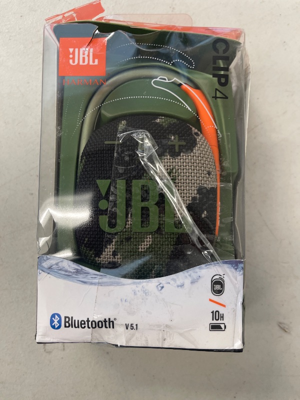 Photo 1 of JBL Clip 4 - Speaker - for Portable use - Wireless - Bluetooth - 5 Watt - Squad, JBLCLIP4Squad-5Watt
