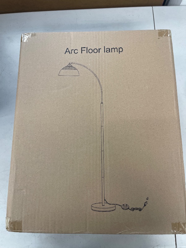 Photo 1 of Arc Floor Lamps for Living Room, 71" Standing Lamp with Adjustable Lamp Head, Silver Metal Tall Lamps with Foot Switch, Arched Reading Light for Bedroom, Office, 9W 3 Color Temperatures Bulb Included