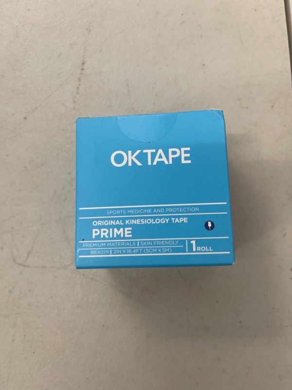 Photo 1 of OK TAPE Synthetic Kinesiology Tape Prime, Breathable Sports Athletic Tape for Joint & Muscle Discomfort, Latex Free and Water Resistance, 1 Roll, 2in×16.4ft-Blue