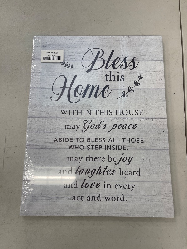 Photo 1 of New Home Religious Wall Art Bless This Home Canvas Print with Inspirational Quote Framed Artwork Painting for Rustic Wall & Tabletop Decor Housewarming Gifts