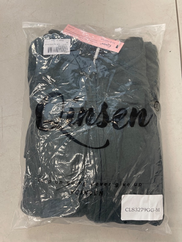 Photo 1 of QINSEN Womens 2 Piece Outfits Lounge Zip Up Hoodie Sweatshirt with Pockets Baggy Fall Fashion Sweatpants Sweatsuit Sets Forest Green M