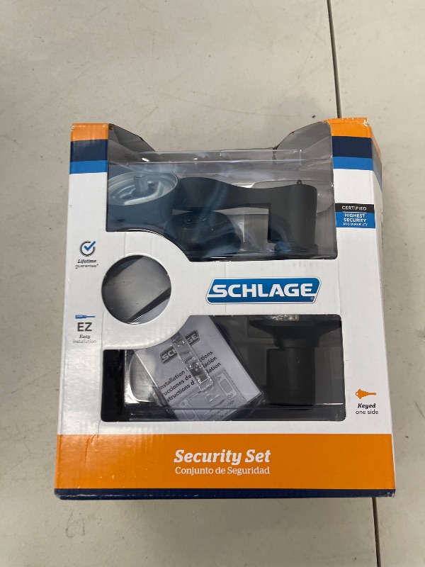 Photo 1 of Schlage FB50N G Acc 622 Single Cylinder Deadbolt and Keyed Entry Accent Lever, Matte Black