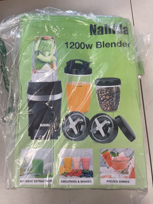 Photo 1 of Nahida Blender for Smoothies, 1200W Smoothie Blender for Ices Crushing, Blenders with (2) 6-Fin Blades, Personal Blenders for Kitchen with 23oz, 32oz, 37oz Easy Go Cups for Juices, Black