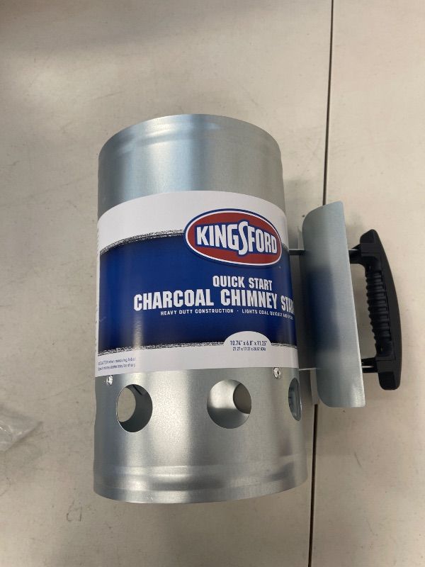 Photo 1 of KINGSFORD Heavy Duty Deluxe Charcoal Chimney Starter | BBQ Chimney Starter for Charcoal Grill and Barbecues, Compact Easy to Use Chimney Starters and BBQ Grill Tools, Silver