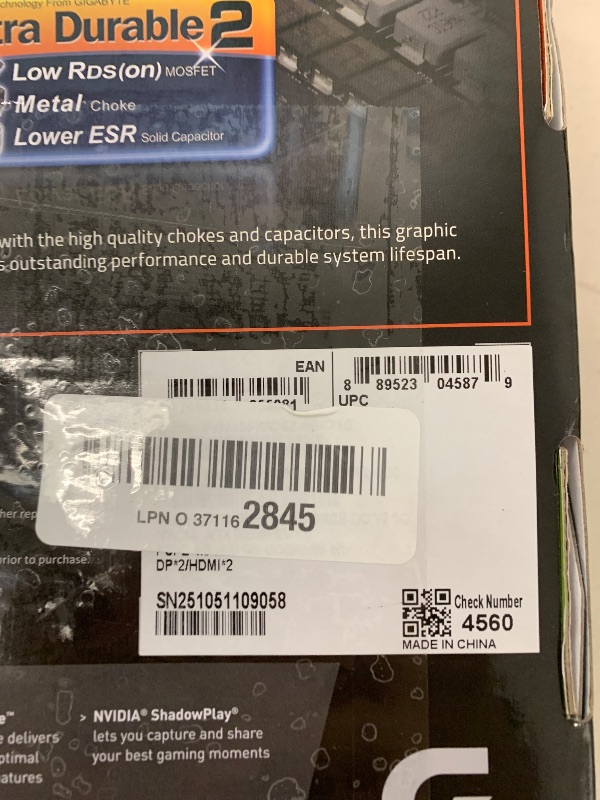 Photo 1 of GIGABYTE GeForce RTX 3050 WindForce OC V2, 6GB GDDR6, Ray Tracing, Dual Cooling