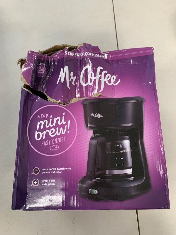 Photo 1 of Mr. Coffee® 5-Cup Mini Brew Switch Coffee Maker, Black