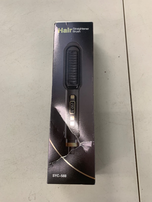 Photo 1 of MEKK Hair Straightener Brush - 3D Ceramic Bristles, Anti-Scald Design, 16 Adjustable Temperature Settings, Fast Heating Ionic Hot Comb for All Hair Types, Portable & Safe with Auto Shut-Off