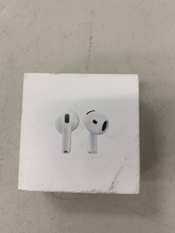 Photo 1 of Apple AirPods 4 Wireless Earbuds, Bluetooth Headphones, Personalized Spatial Audio, Sweat and Water Resistant, USB-C Charging Case, H2 Chip, Up to 30 Hours of Battery Life, Effortless Setup for iPhone