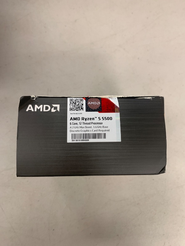 Photo 1 of AMD Ryzen 5 5500 6-Core, 12-Thread Unlocked Desktop Processor with Wraith Stealth Cooler
